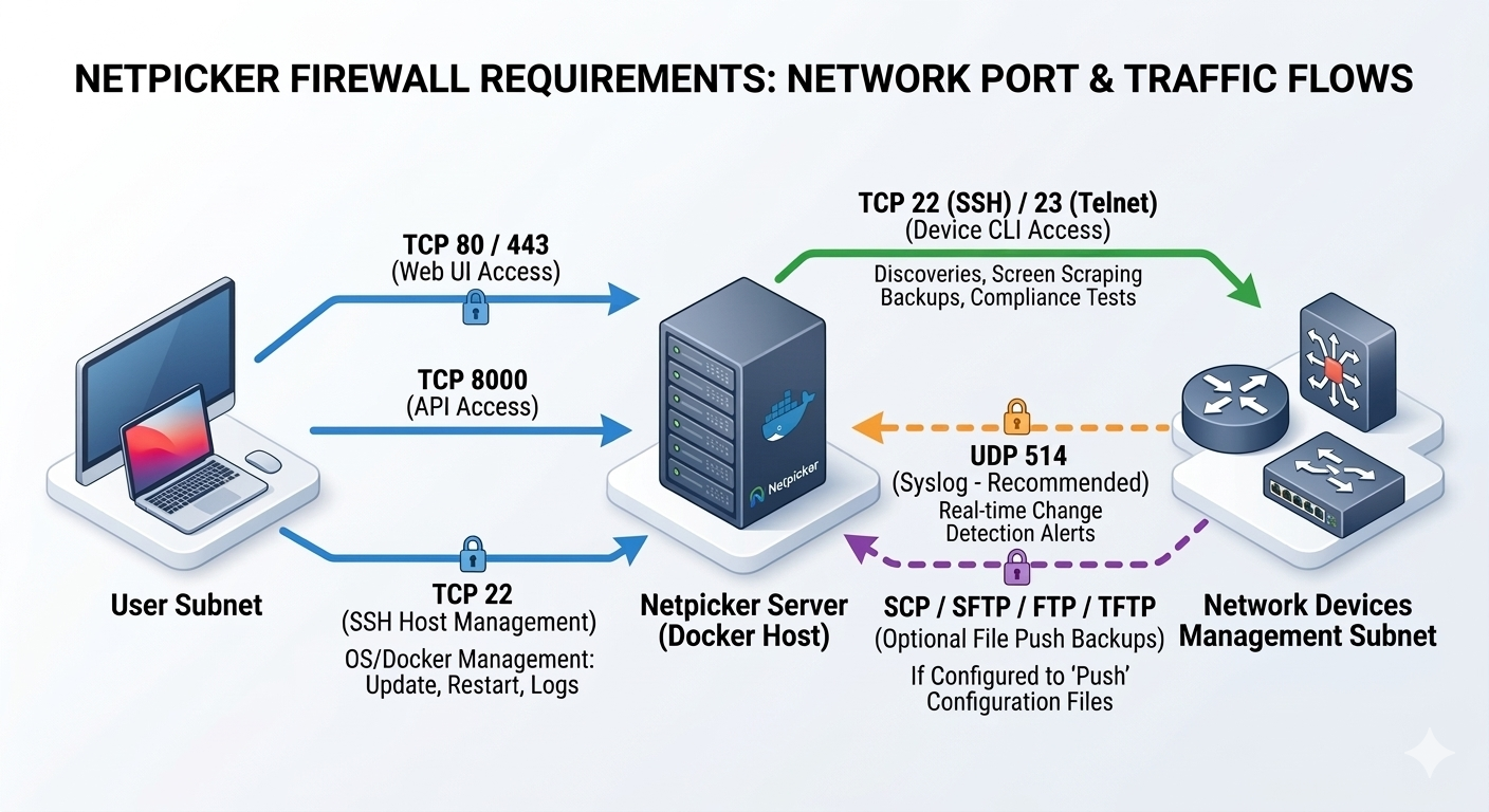 Network Port Requirements for Netpicker - Netpicker